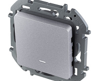 Legrand INSPIRIA Алюминий Выключатель одноклавишный с подсветкой/индикацией 10 АХ - 250В 673612