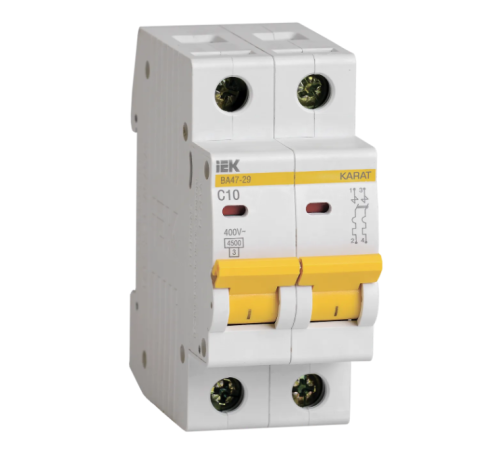ВА47-29 C 2п 10А 4.5кА авт. выкл. ИЭК IEK MVA20-2-010-C ВА47-29 C 2п 10А 4.5кА авт. выкл. ИЭК IEK MVA20-2-010-C