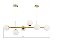 Люстра Ирда&nbsp;&nbsp;бронза w120*35 h140 E27 6*40w (белые плафоны)