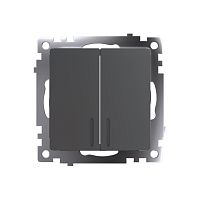 Катрин Выключатель 2-кл с подсветкой графит GLS10-7102-06
