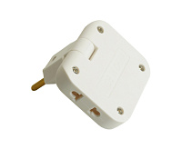 Сетевой разветвитель 3-местный&nbsp;&nbsp;б/з плоский, поворотный ADP10-23-21 белый