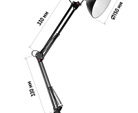 Настольная лампа HT-108W Е27 с креплением струбциной белый