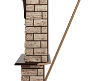 Портал Forte Wood 30U (угловой) камень коричневый, шпон темный дуб