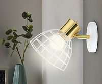 Бра TR8600 WH/GD белый/золото с выключателем E27 max 40W 154*145*205