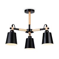 Люстра TR82206/3 BK/LW черный/светлое дерево E27/3 max 40W D560*430