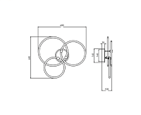Люстра светодиодная "LUNE" 70W 3R-APP-600x480х130-BLACK/GOLD/WHITE-220-IP20