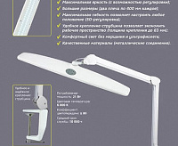 Настольная лампа TL-405W на струбцине белый