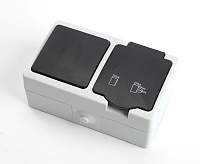 Велена Блок: розетка 1-ая с/з + выключатель 1-кл PST16-11-54/10-111-54