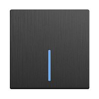 Веркель Выключатель 1-кл с подсветкой (графит рифленый) WL04-SW-1G-LED / W1110104 сн/пр