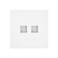Мия Розетка компьютерная RJ-45 2х местная, белая магнолия, RST00-3111-01
