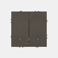 Эмили Выключатель 2кл с подсветкой, антрацит, RSW10-5102-09