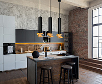 Подвесной светильник DLN103 GU10 черный/золото сн/пр