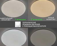 Накладной светильник "SATURN" 70W R-500x74-WHITE/SHINY-220V-IP20