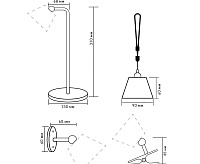 Настольная лампа трансформер  MAYAK 3W V-BLACK/WHITE-SENSOR-USB-DC5V/2A-IP44