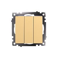 Катрин Выключатель 3-кл золото GLS10-7108-08