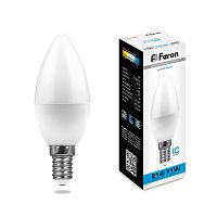 Лампа светодиодная 11W E14 6400K LB-770 свеча (Feron)
