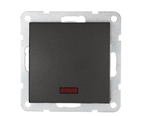 LK60 Выключатель 1-кл с индикатором черный бархат 860208