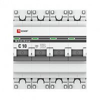 Автоматический выключатель 4P 10А (C) 4,5kA ВА 47-63 EKF PROxima сн/пр