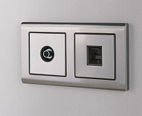 Веркель Розетка Ethernet RJ-45 (глянцевый никель) WL02-RJ-45