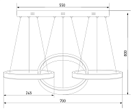Люстра светодиодная 90070/3 белый сн/пр