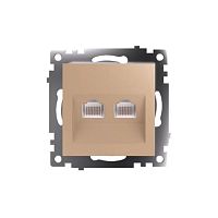 Катрин Розетка компьютерная 2-ая RJ45 золото GLS00-7109-08