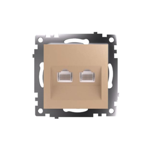 Катрин Розетка компьютерная 2-ая RJ45 золото GLS00-7109-08
