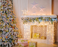 Гирлянда бытовая электрическая бахрома/белый 100-001