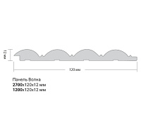 Панели 3D RAIL EAST из вспененного полистирола Волна 2700х120х12 мм Белая