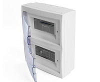 Бокс навесной 16 модулей IP20, прозрачная дверца, Stekker