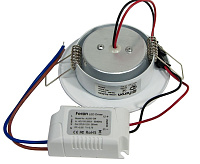 Светильник встраиваемый PPL-R  3W 4000K белый (круг) AL500