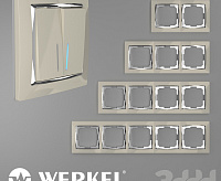 Веркель Рамка на 3 поста (Snabb слоновая кость/хром) WL03-Frame-03-ivory