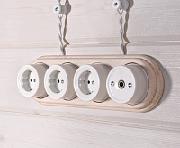 Ретро кабель витой 2х2,5 (белый) 20 м сн/пр