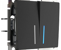 Веркель Выключатель 2-кл проходной (черный матовый) WL08-SW-2G-2W/W1122008