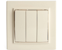 Эрна Выключатель 3-кл в сборе слоновая кость PSW10-9007-02