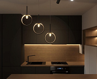 Подвесной LED светильник 90249/5 черный с ПДУ