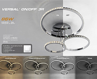 Люстра светодиодная "VERSAL'" ON/OFF 86W 3R-400-CHROME/CRYSTALL-220-IP20