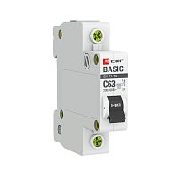 Автоматический выключатель 1P 63А (C) 4,5кА ВА 47-29 EKF Basic сн/пр