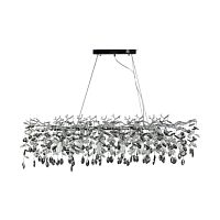 Люстра Е-СВЕТ (Л) LV98040-L1200*500-G6-14Y хром/черно-прозрачный хрусталь