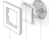 Веркель Выключатель 2-кл с подсветкой (серебряный) W1120106