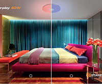 Накладной светильник "a-play" 60W RGB R-530-SHINY-220V-IP20 (со встр. колонкой+пульт)