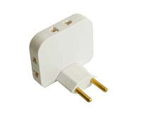 Сетевой разветвитель 3 местный  с/з плоский, поворотный ADP10-23-21 белый