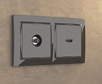 Веркель Розетка TV оконечная (серо-коричневый) WL07-TV сн/пр