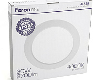Светильник встраиваемый PPL-R 30W 4000K белый (круг) AL528 /Feron.ONE