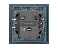 Мия Выключатель 2кл, черный бархат, RSW10-3104-05