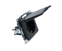 Катрин Розетка 1-ая с/з с крышкой со шторками черный GLS16-7112-05