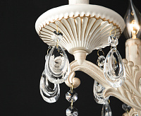 Люстра металл 3585/6 белый/прозрачный хрусталь