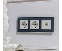 Веркель Розетка телефонная RJ-11 и Ethernet RJ-45 (белый) WL05-RJ11-45-white