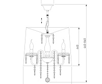 Люстра подвесная с абажуром и хрусталем 2045/5 хром/белый