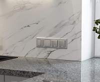 Веркель Выключатель 2-кл (серебро матовое) W1120065