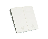 Эмили Выключатель 2кл самовозвратный, белый фарфор, RSW10-5113-01